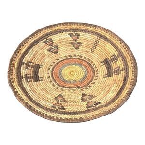 Vintage Contemporary Hausa Tribal Coil Basket Bowl Northern Nigeria 13" Diameter